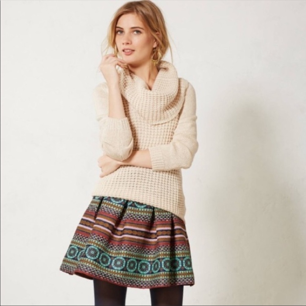 Anthropologie printed mini skirt